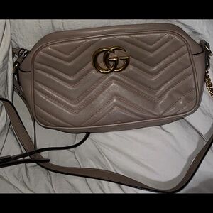 Gucci Beige Quilted Leather Crossbody Bag